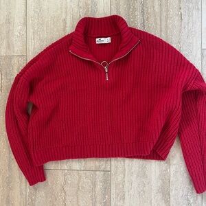 Red crop sweater